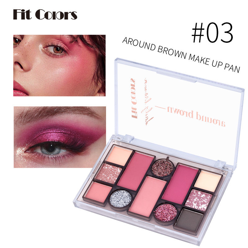 Fit Colors 12 Color Makeup Palette Matte Pearlescent Blush Eyeshadow