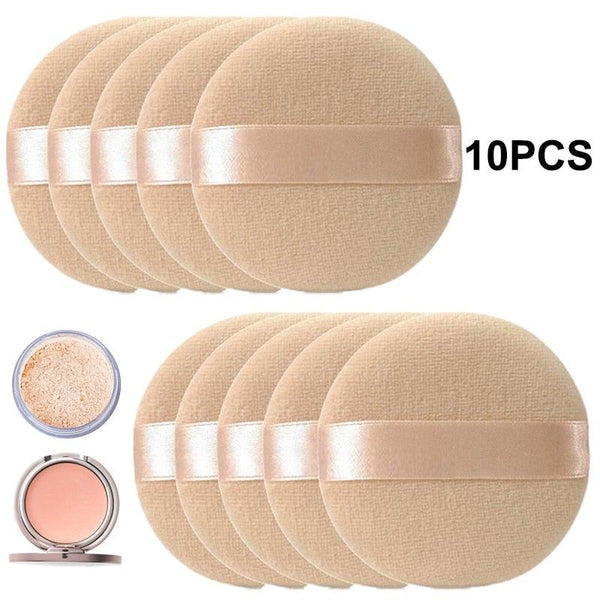 10pcs Round Cosmetic Puff Soft Makeup Sponge for Liquid Foundation