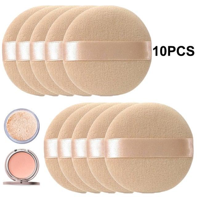 10pcs Round Cosmetic Puff Soft Makeup Sponge for Liquid Foundation