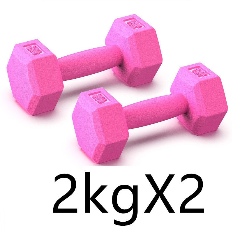 Rubberized Dumbbells Set Durable Home Fitness Arm Muscle Training Weights