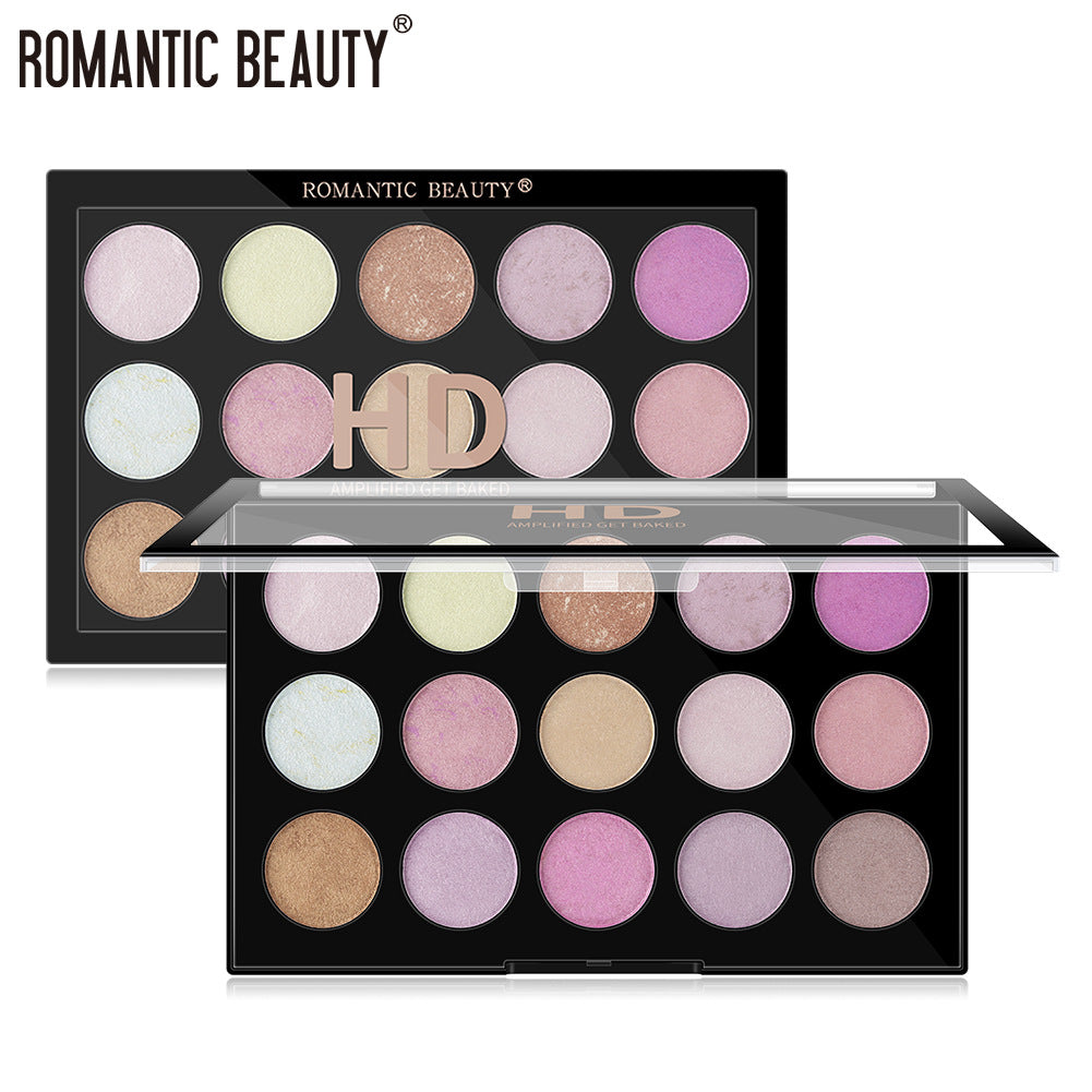 Romantic Beauty 15 Color Highlighter Pearl Eyeshadow Makeup Palette