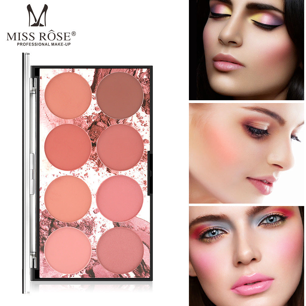 Miss Rose Eight Color Blush Palette Matte Long Lasting