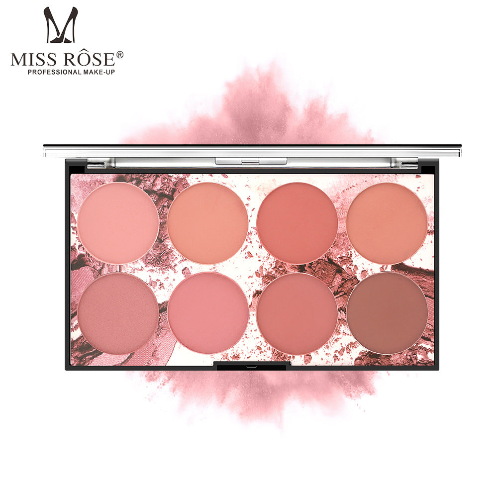 Miss Rose Eight Color Blush Palette Matte Long Lasting