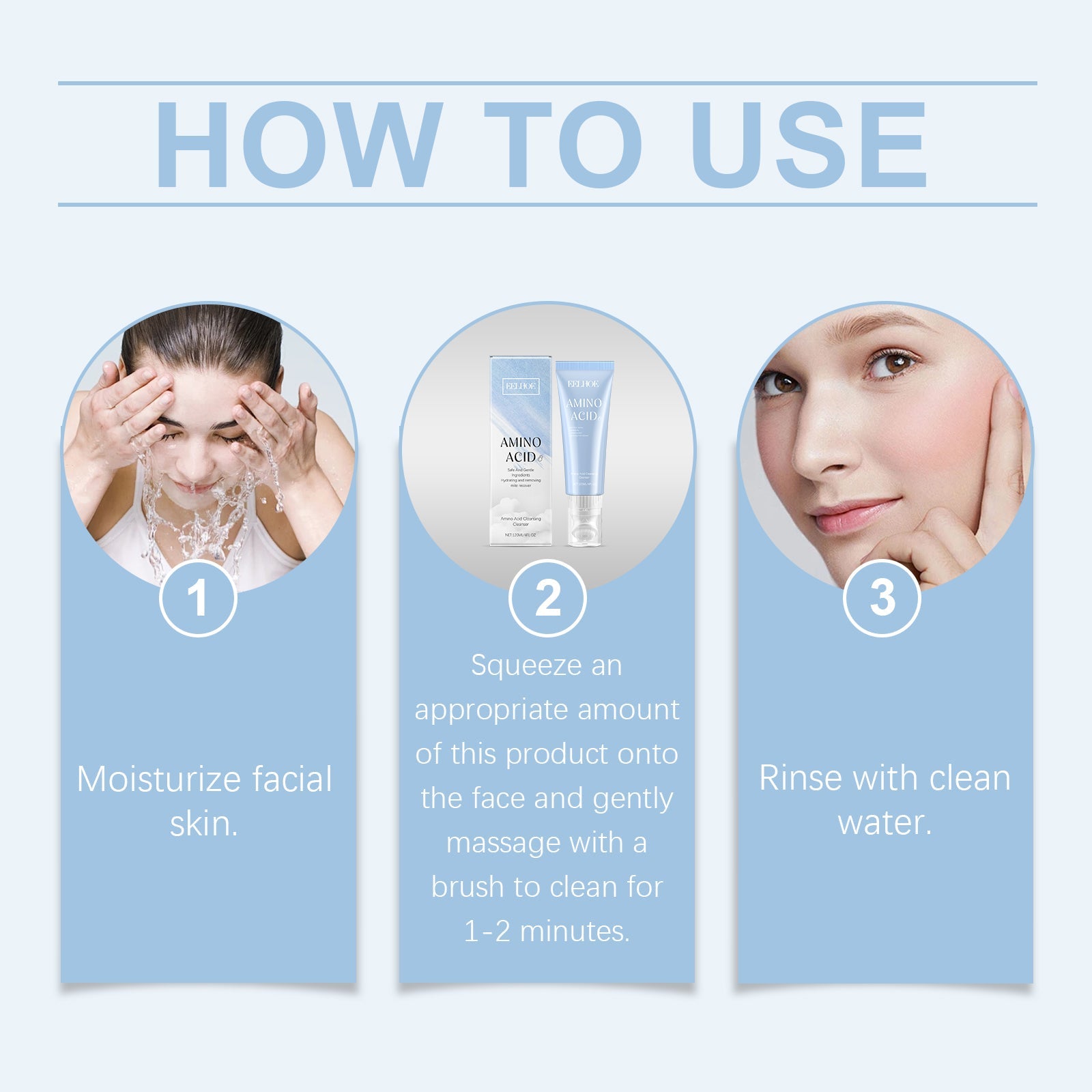 Amino Acid Cleanser Gentle Refreshing Moisturizing Non Greasy Face