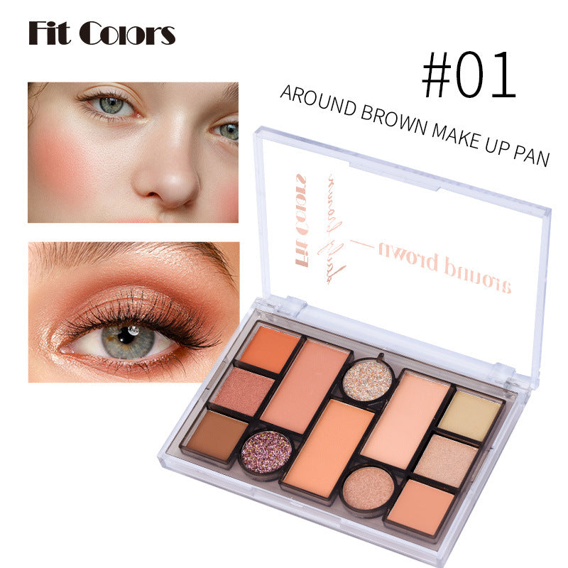 Fit Colors 12 Color Makeup Palette Matte Pearlescent Blush Eyeshadow