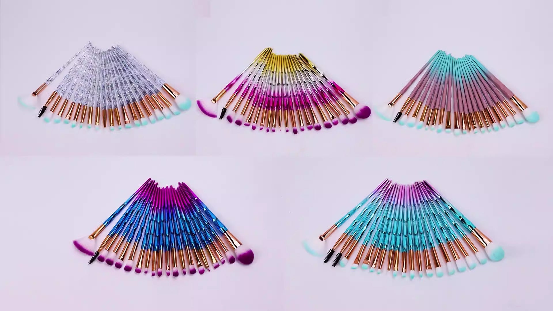 20 Piece Diamond Handle Eyeshadow Makeup Brush Multifunctional Tool Set