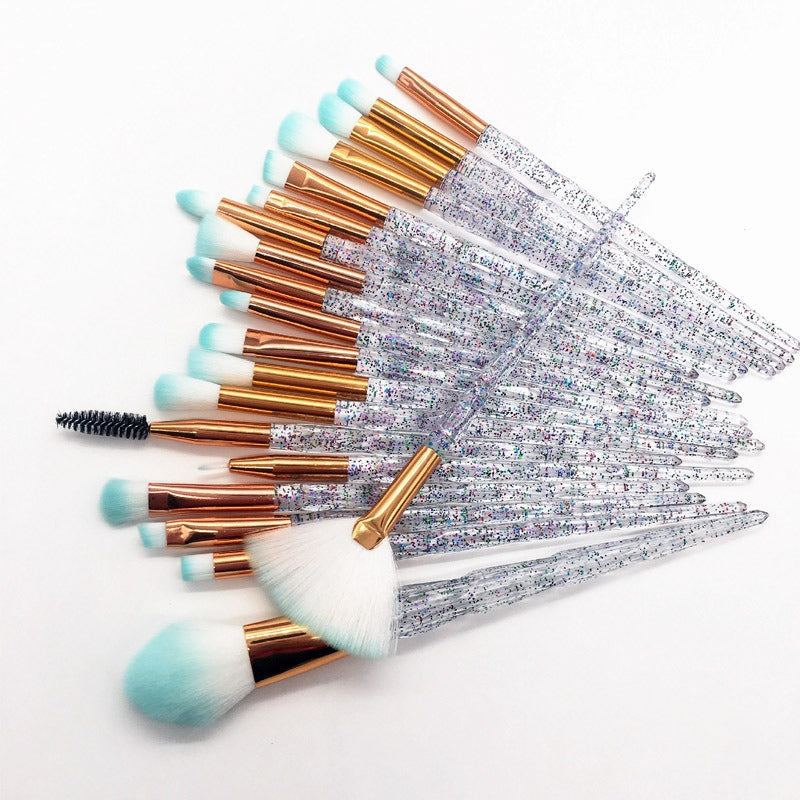 20 Piece Diamond Handle Eyeshadow Makeup Brush Multifunctional Tool Set