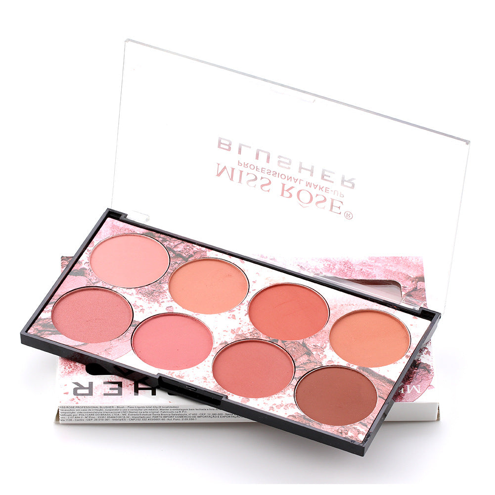 Miss Rose Eight Color Blush Palette Matte Long Lasting