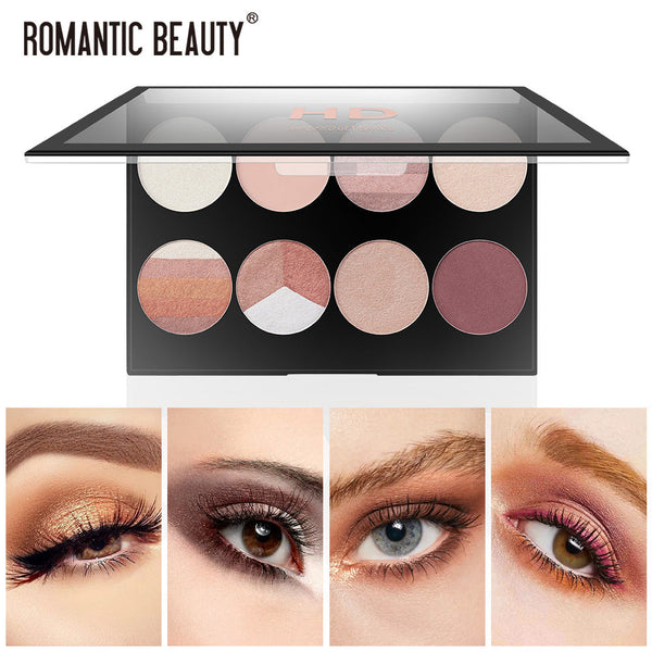 Romantic Beauty 8 Color Eyeshadow Palette Pearl Matte Finish
