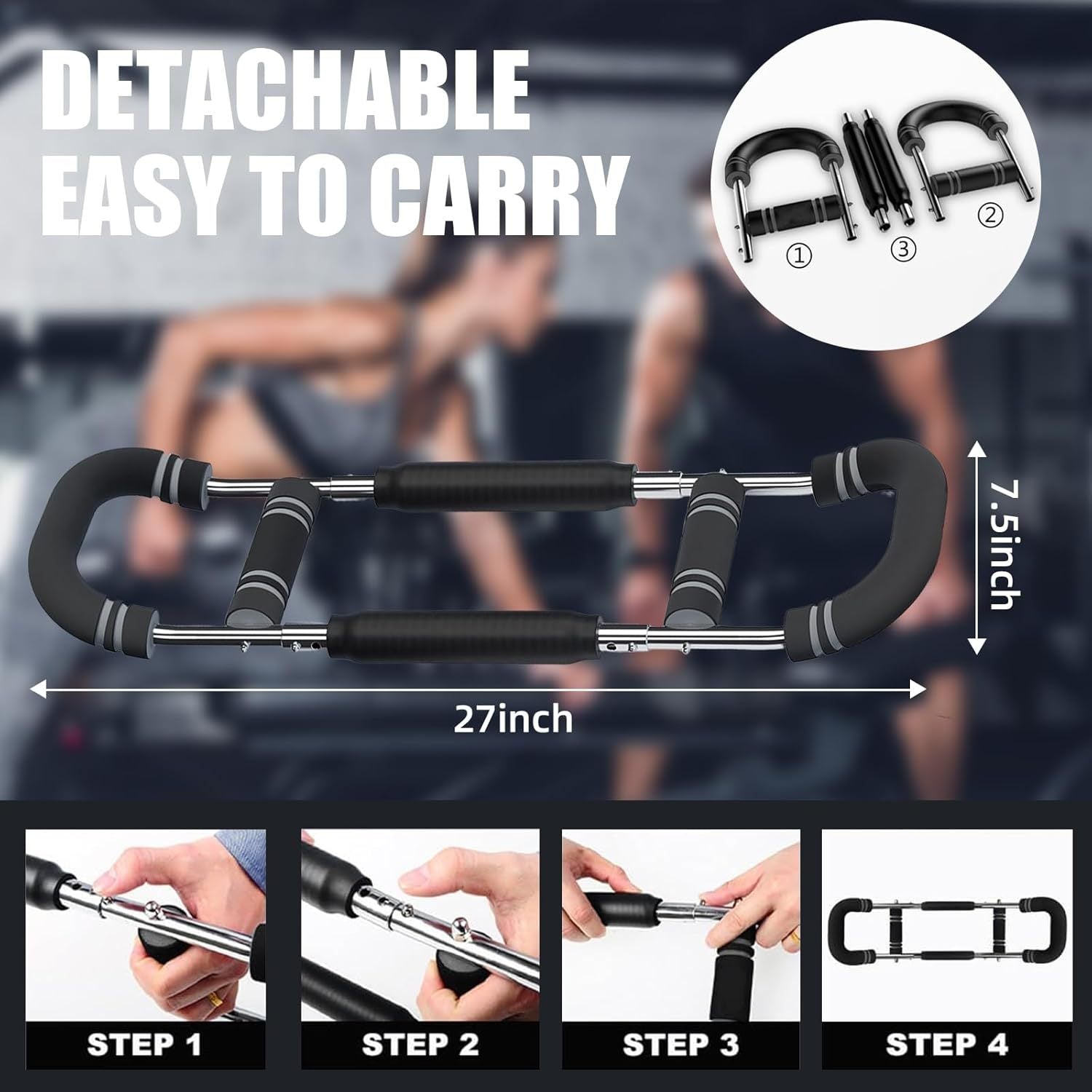 Adjustable Arm Strength Trainer U Shaped Chest Muscle Fitness Equipment