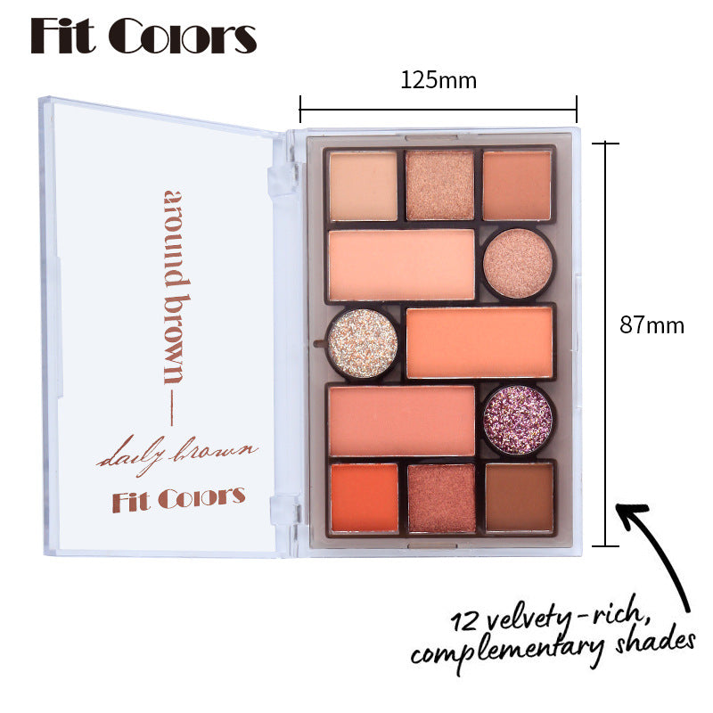 Fit Colors 12 Color Makeup Palette Matte Pearlescent Blush Eyeshadow