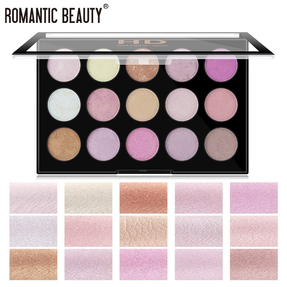 Romantic Beauty 15 Color Highlighter Pearl Eyeshadow Makeup Palette