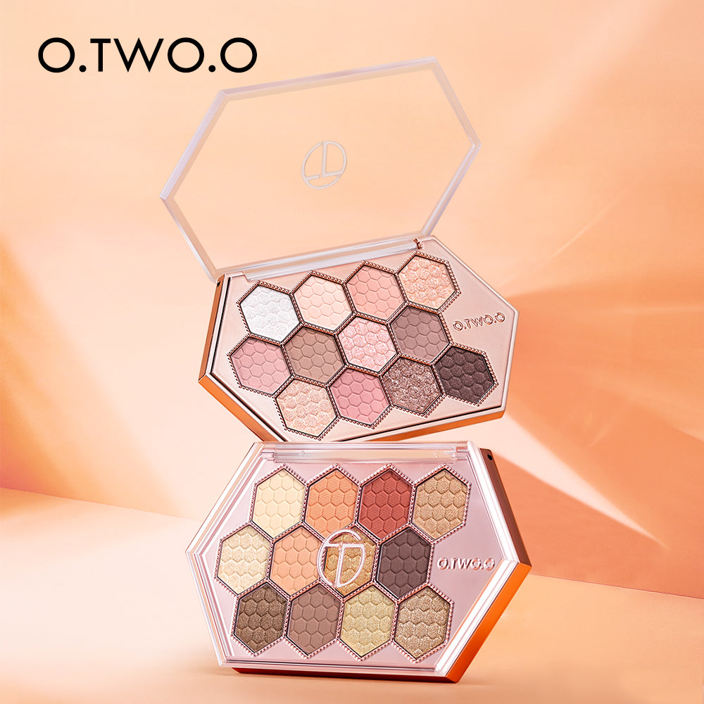 Honeycomb Hexagonal Diamond Eyeshadow Palette Natural Highlight 12 Colors