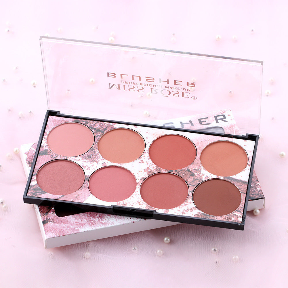 Miss Rose Eight Color Blush Palette Matte Long Lasting
