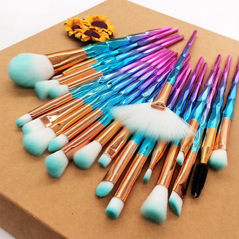 20 Piece Diamond Handle Eyeshadow Makeup Brush Multifunctional Tool Set