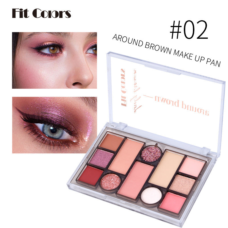 Fit Colors 12 Color Makeup Palette Matte Pearlescent Blush Eyeshadow