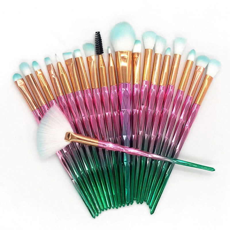 20 Piece Diamond Handle Eyeshadow Makeup Brush Multifunctional Tool Set