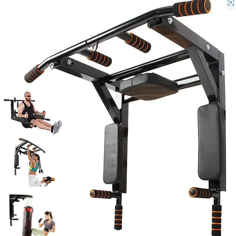 Wall Mounted Pull Up Bar Sandbag Rack Indoor Outdoor Fitness