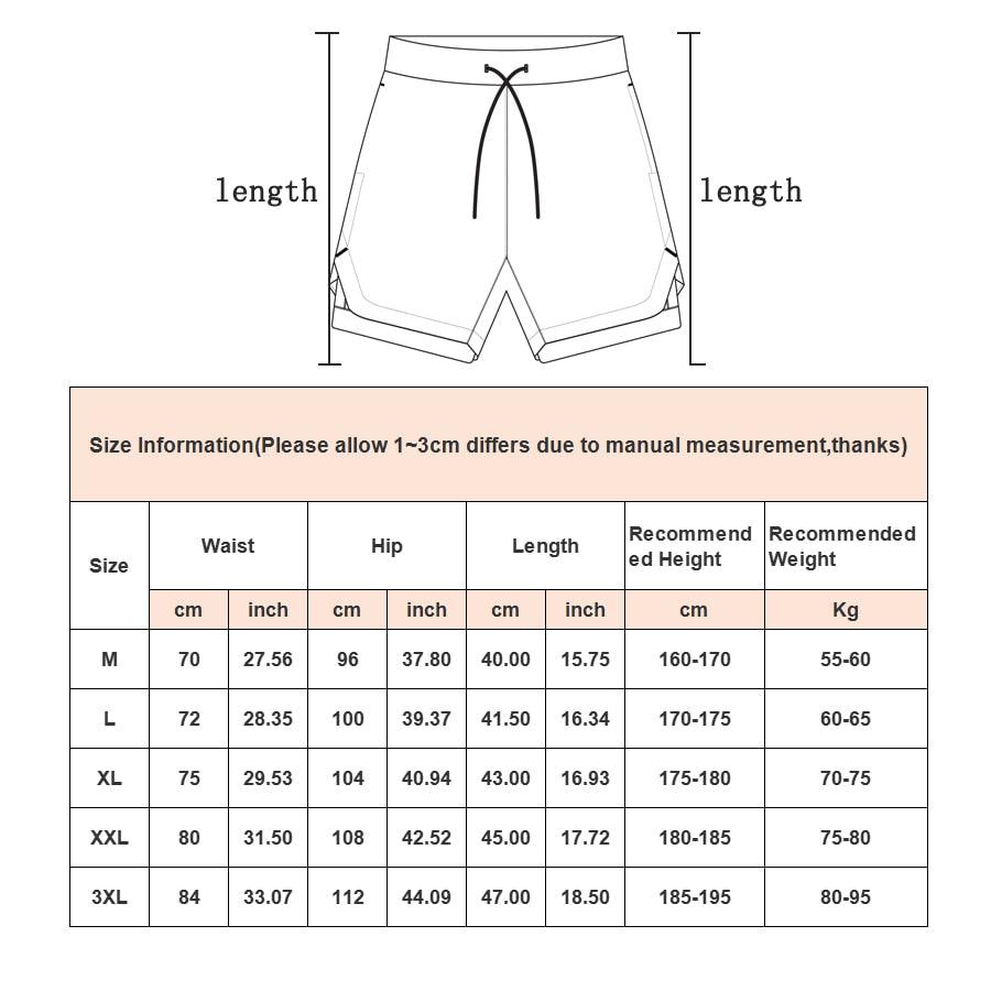 Men’s Camo Running Shorts 2-in-1 Quick Dry Gym Training