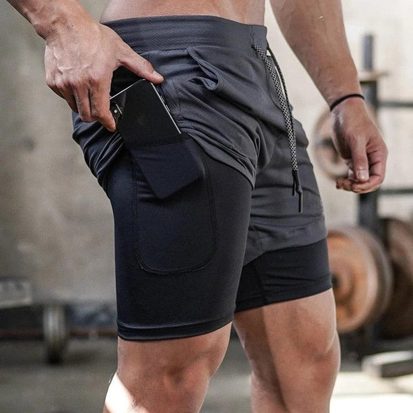 Men’s Camo Running Shorts 2-in-1 Quick Dry Gym Training