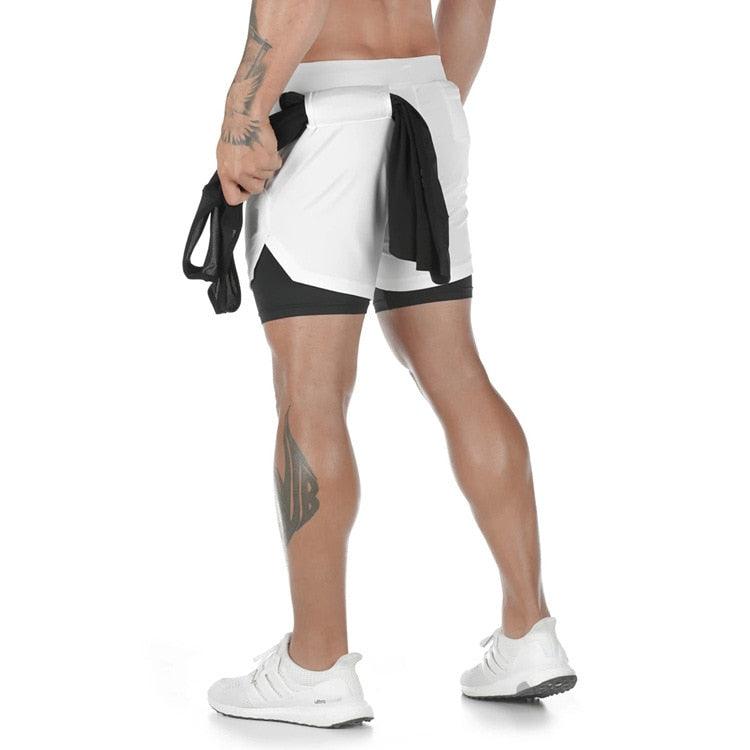 Men’s Camo Running Shorts 2-in-1 Quick Dry Gym Training