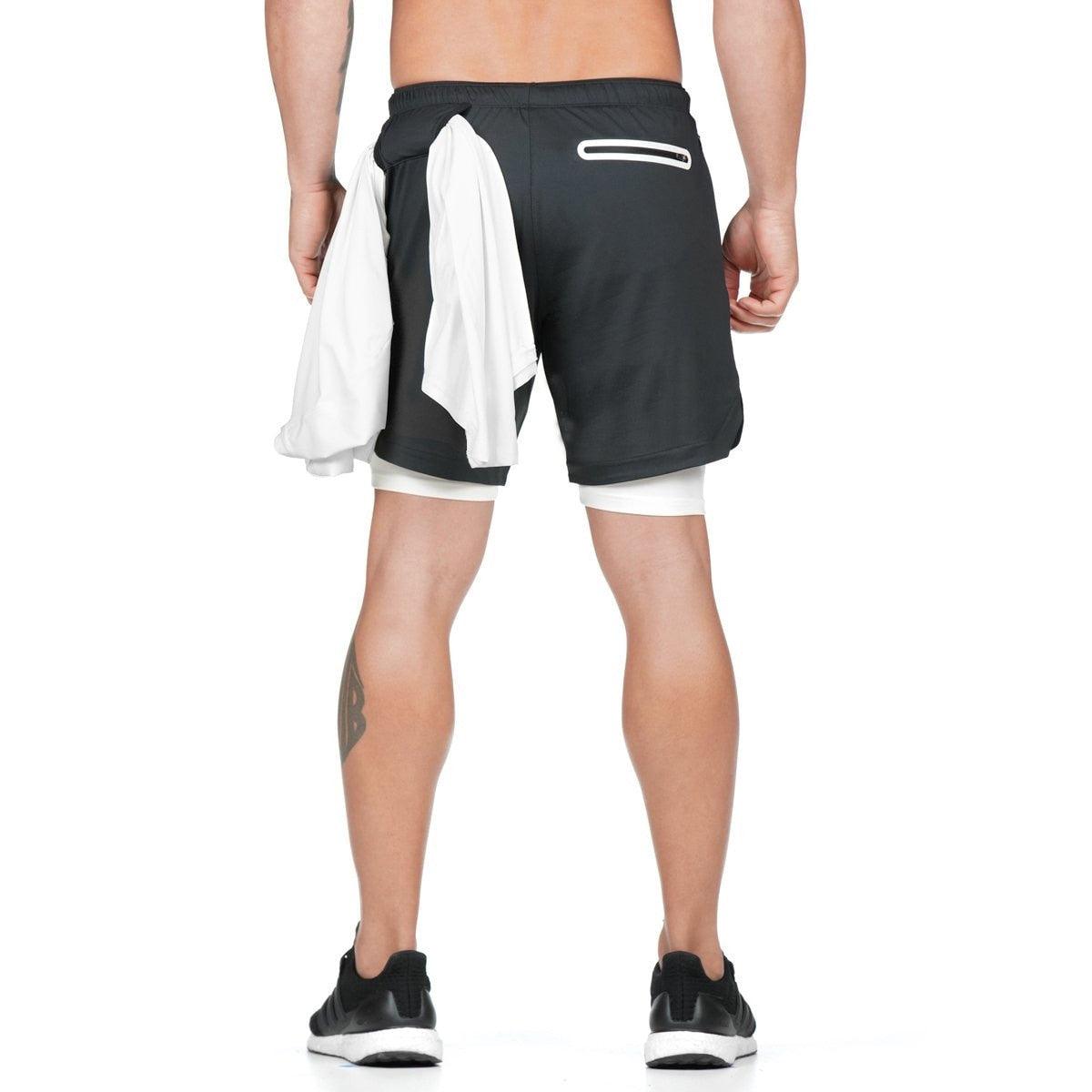 Men’s Camo Running Shorts 2-in-1 Quick Dry Gym Training