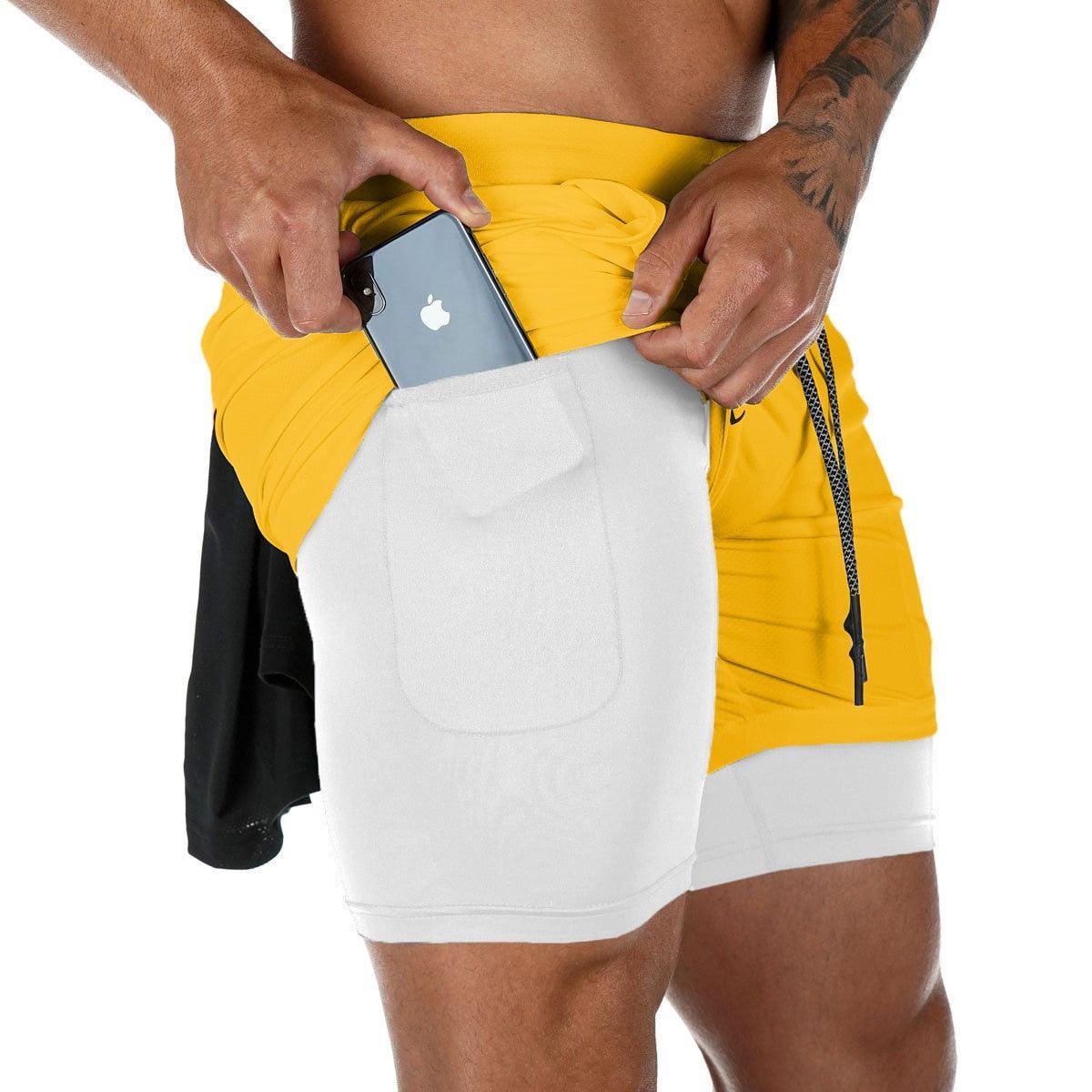 Men’s Camo Running Shorts 2-in-1 Quick Dry Gym Training
