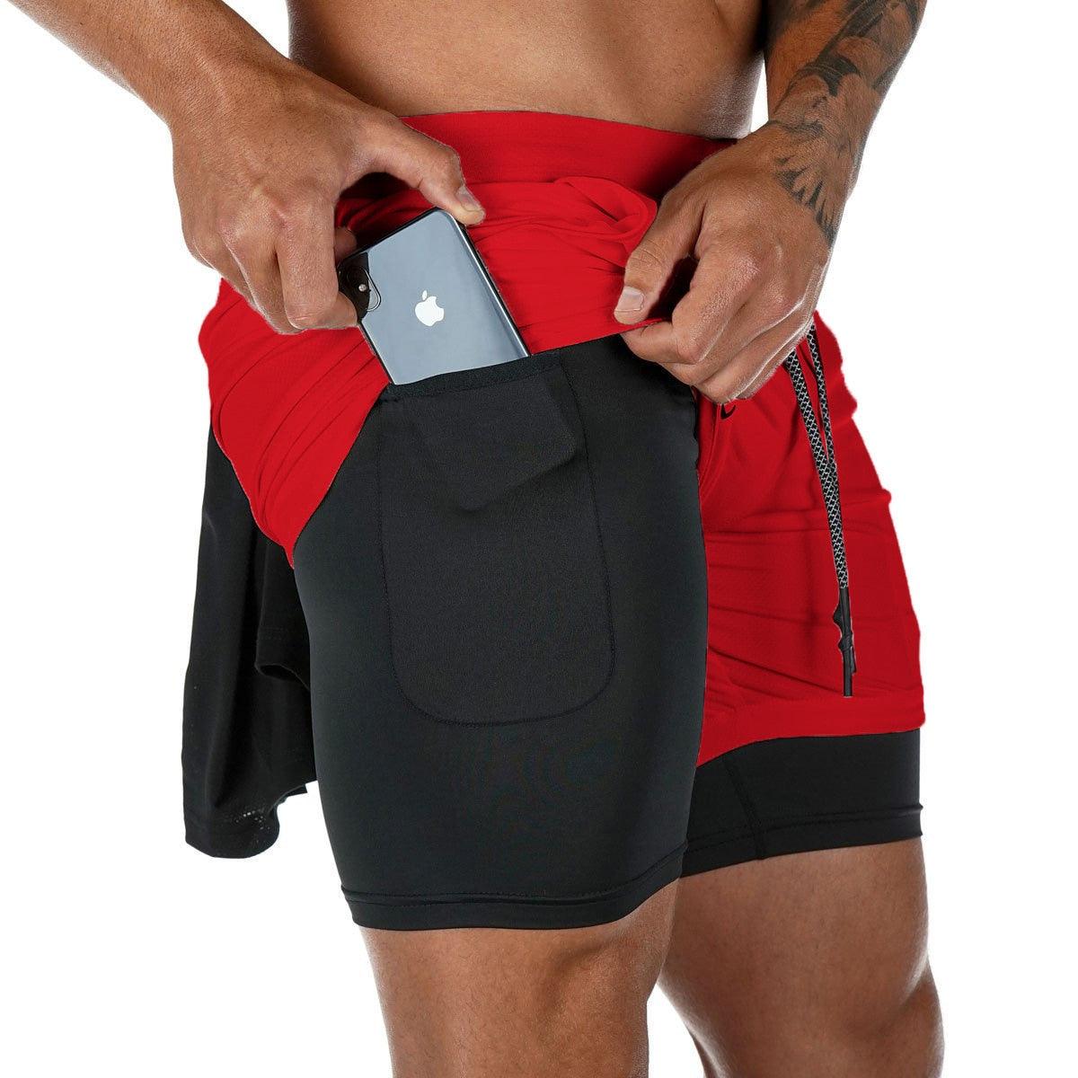 Men’s Camo Running Shorts 2-in-1 Quick Dry Gym Training